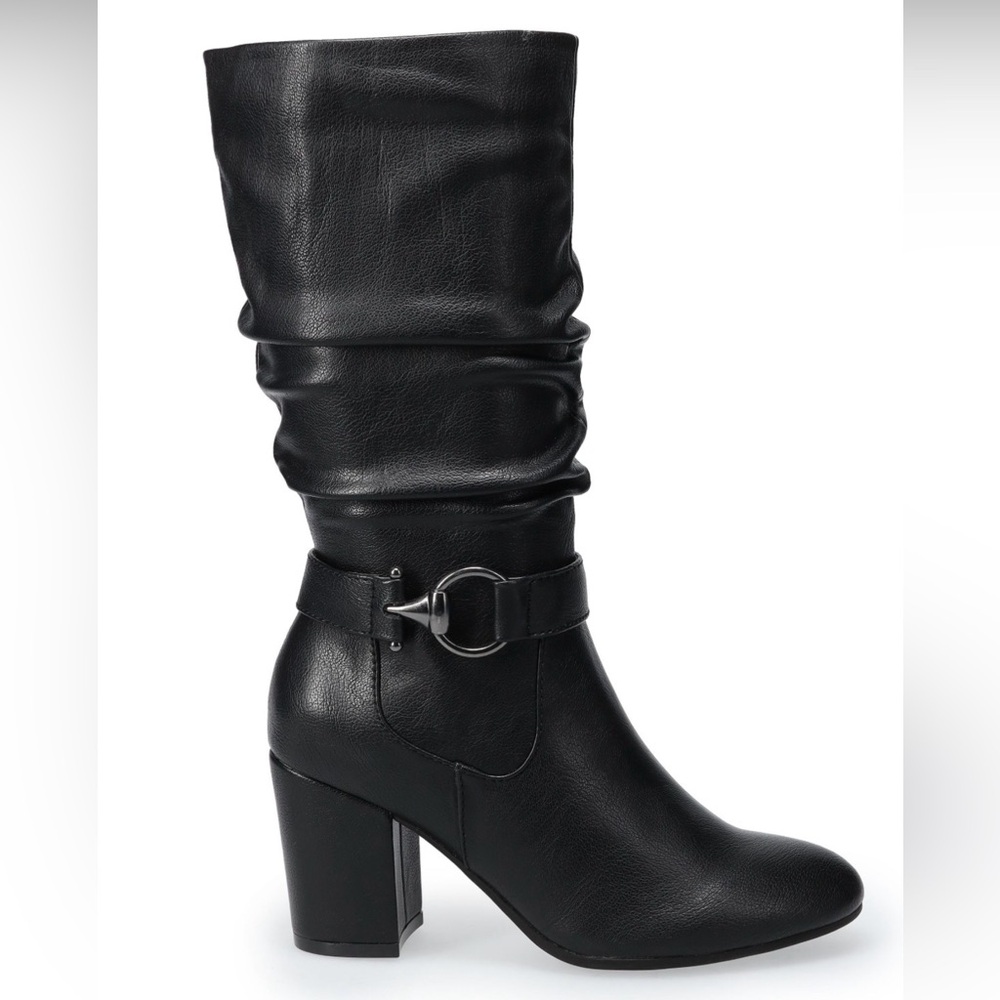 Croft & Barrow BlackbAyeaye High Heel Slouch Boots 7.5